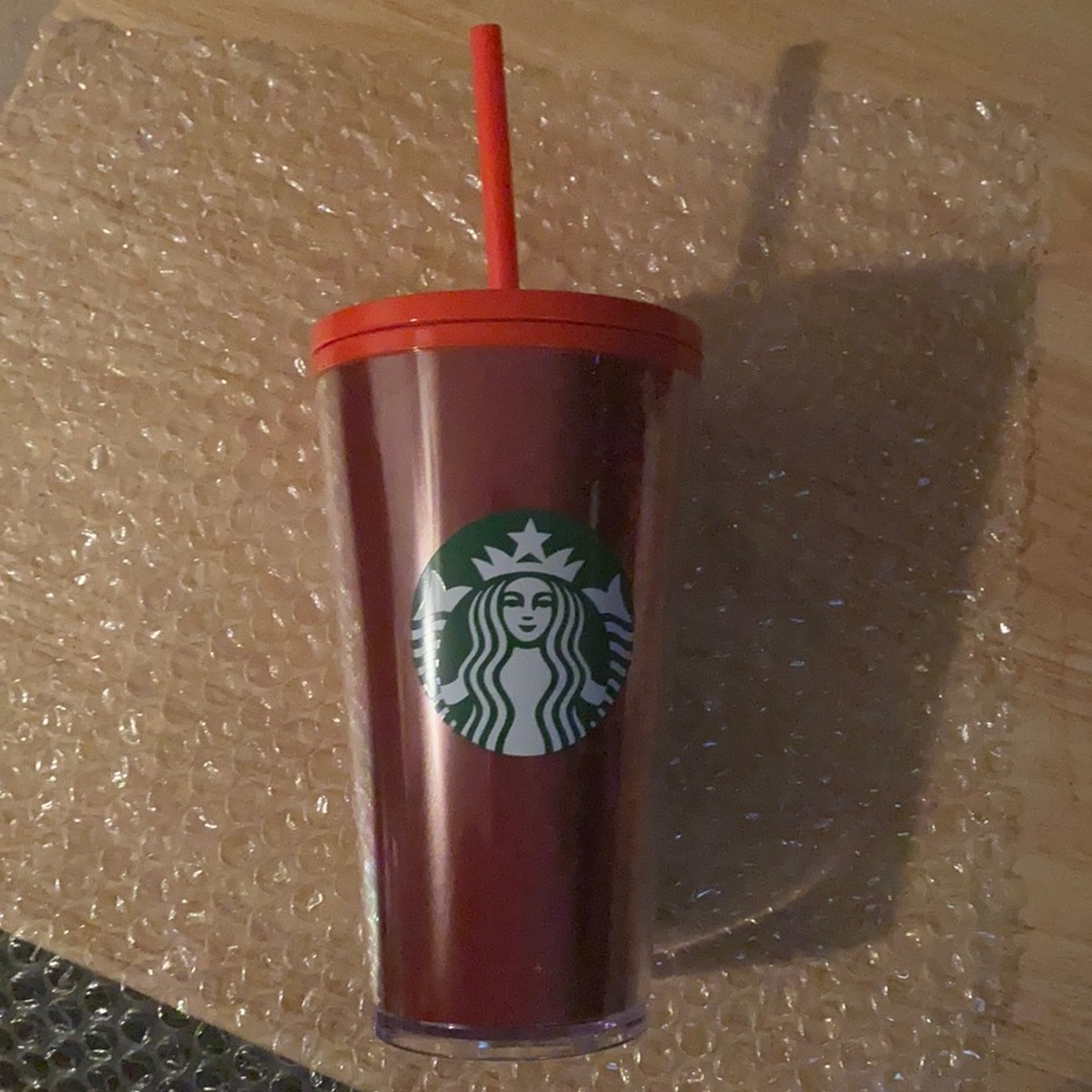 Starbucks red glitter tumbler 16oz , brand new
